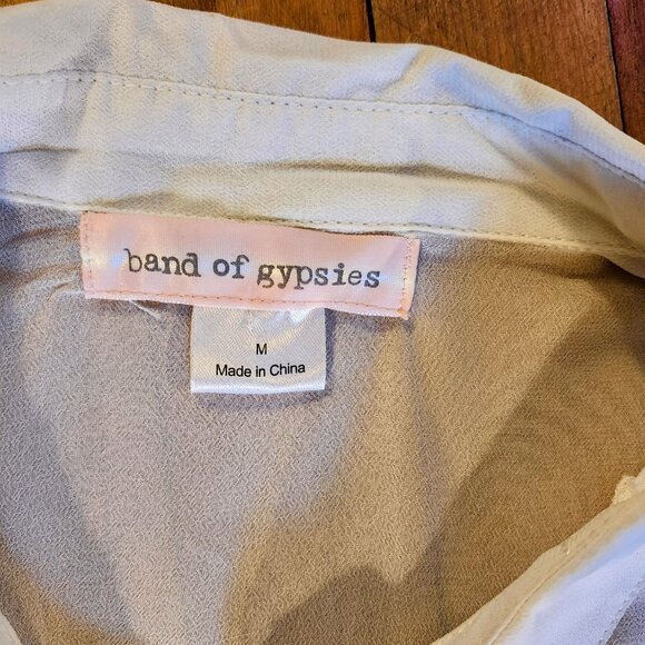 Band of Gypsies Sheer White Button Up Blouse - Picture 3 of 3